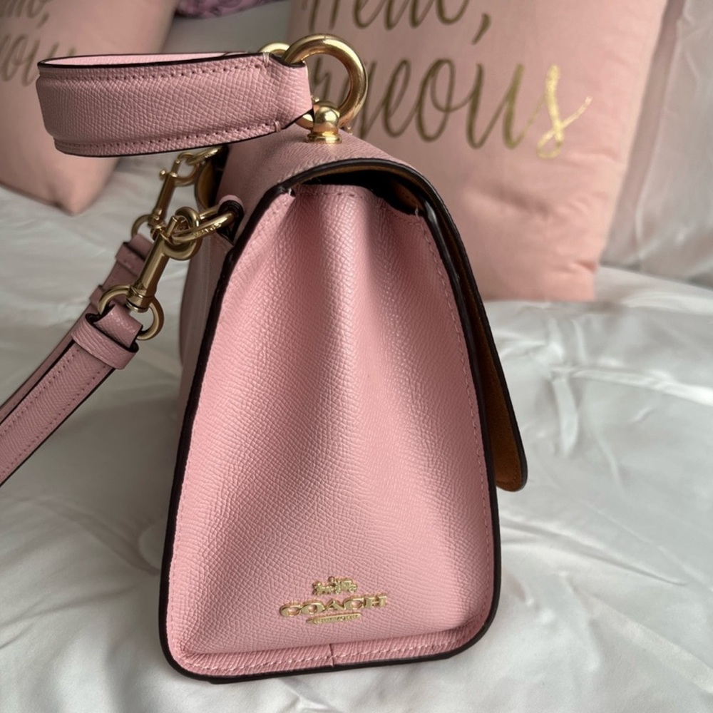Coach Blush Pink Leather Satchel - Picture 3 of 6